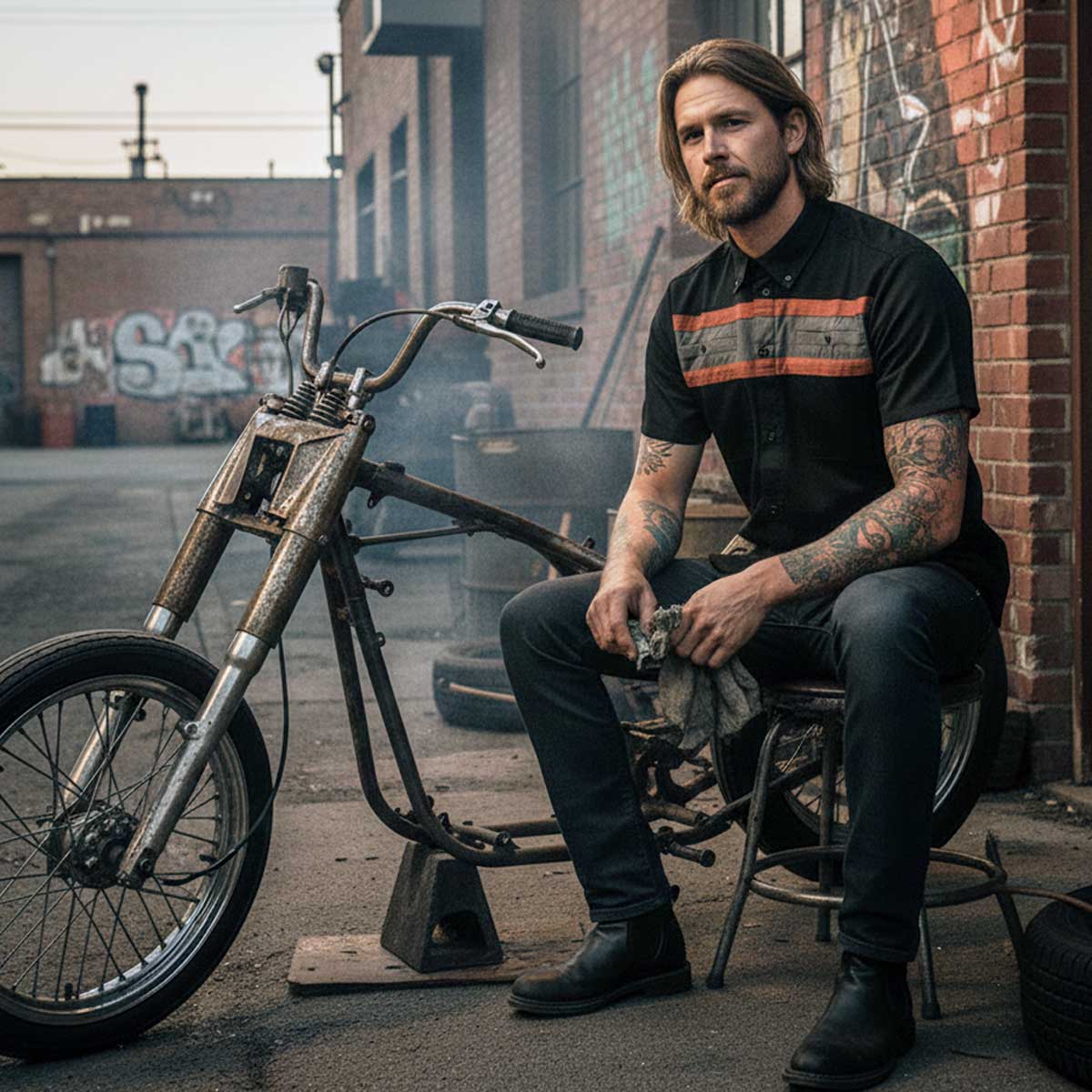 Milwaukee Motorcycle Clothing Co. Men's Mechanic Shirt, MMC16008