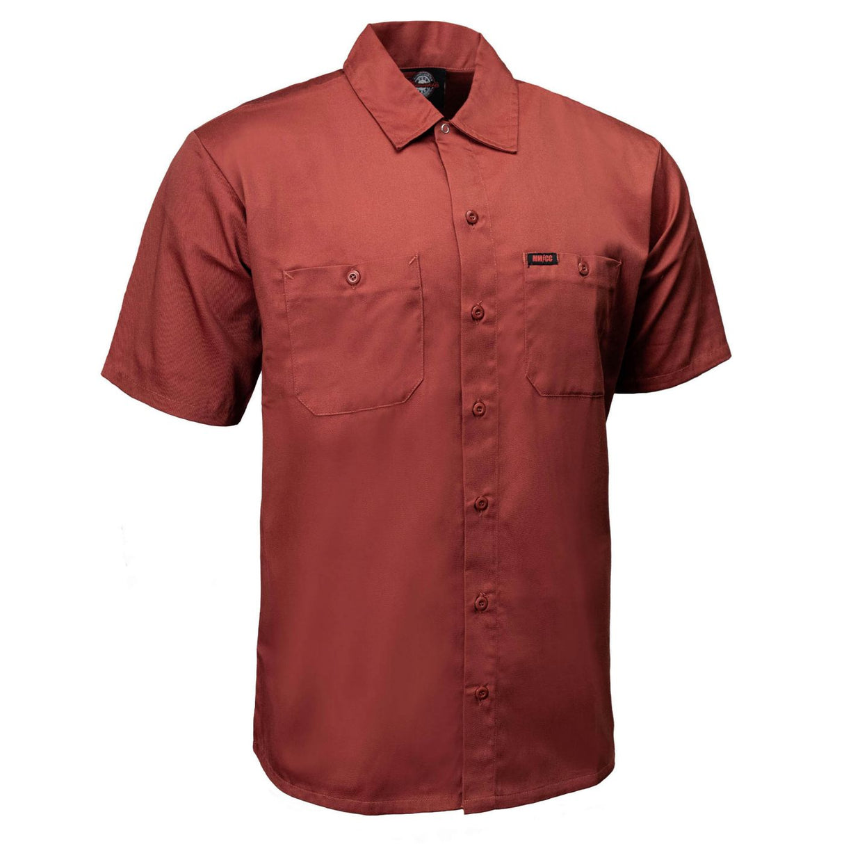 MMCC Men's Orange Super Duty Mechanic Button Up Shirt - 2 Chest Pockets - Microfiber Panel - MDM11627