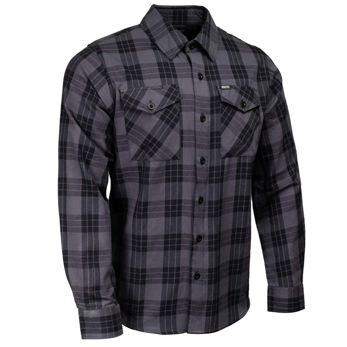 Milwaukee Motorcycle Clothing Co. Men's Grey Black Flannel Shirt,MMC1167