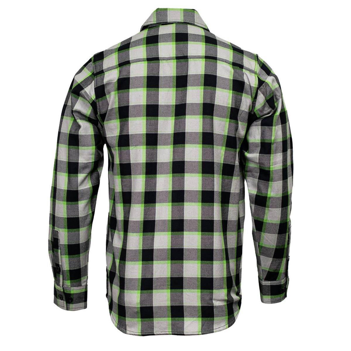 Radioactive Men's Black Gray Green Plaid Flannel Shirt - Long Sleeve - MMC11602