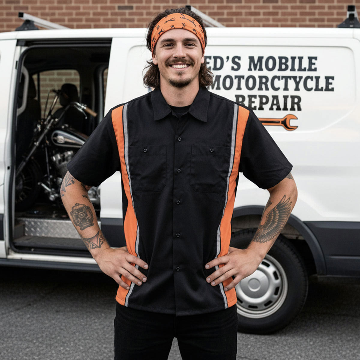Milwaukee Motorcycle Clothing Co. Men's Mechanic Shop Shirt MDM11610
