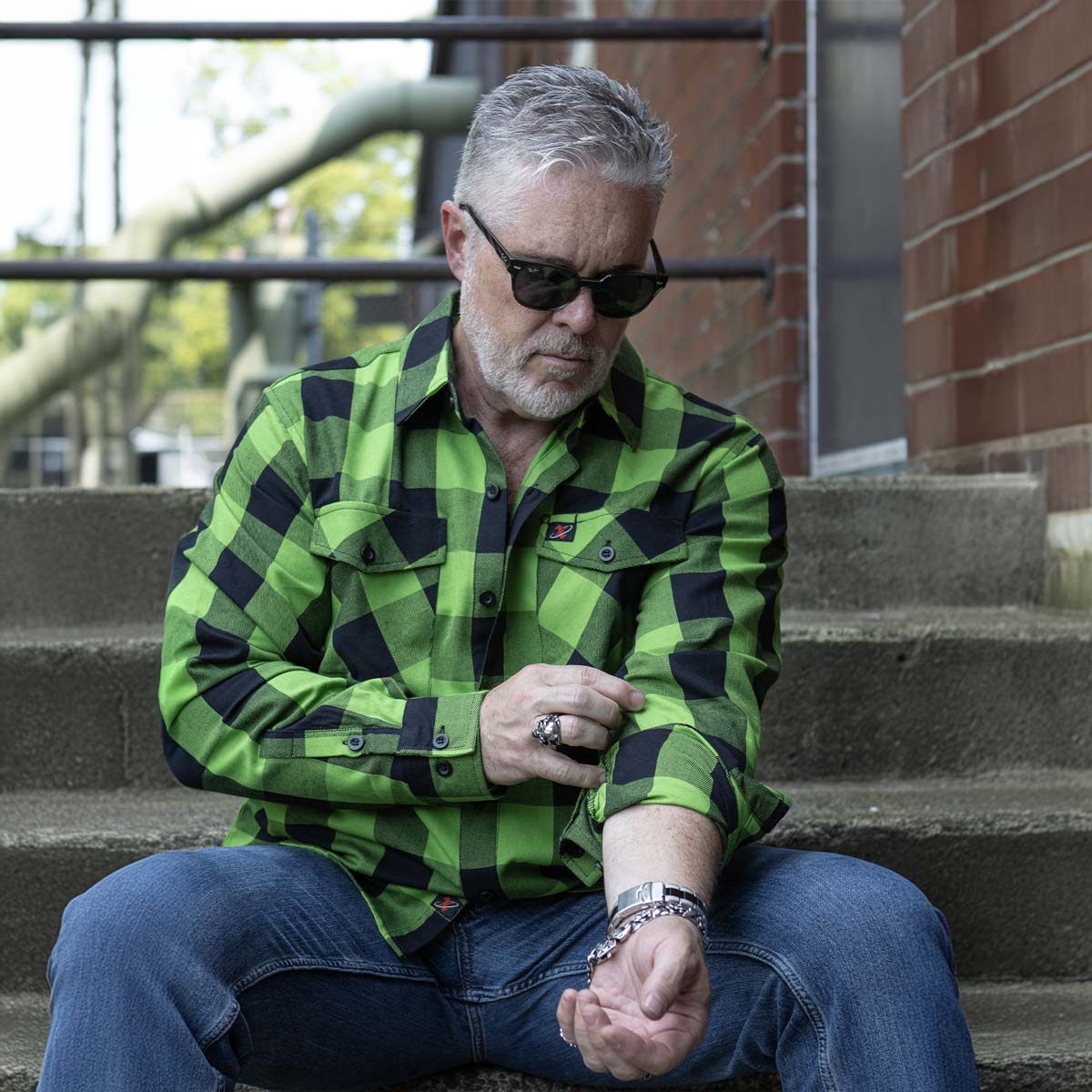 Milwaukee Leather Men’s Plaid Flannel Long Sleeve Shirt MNG11656