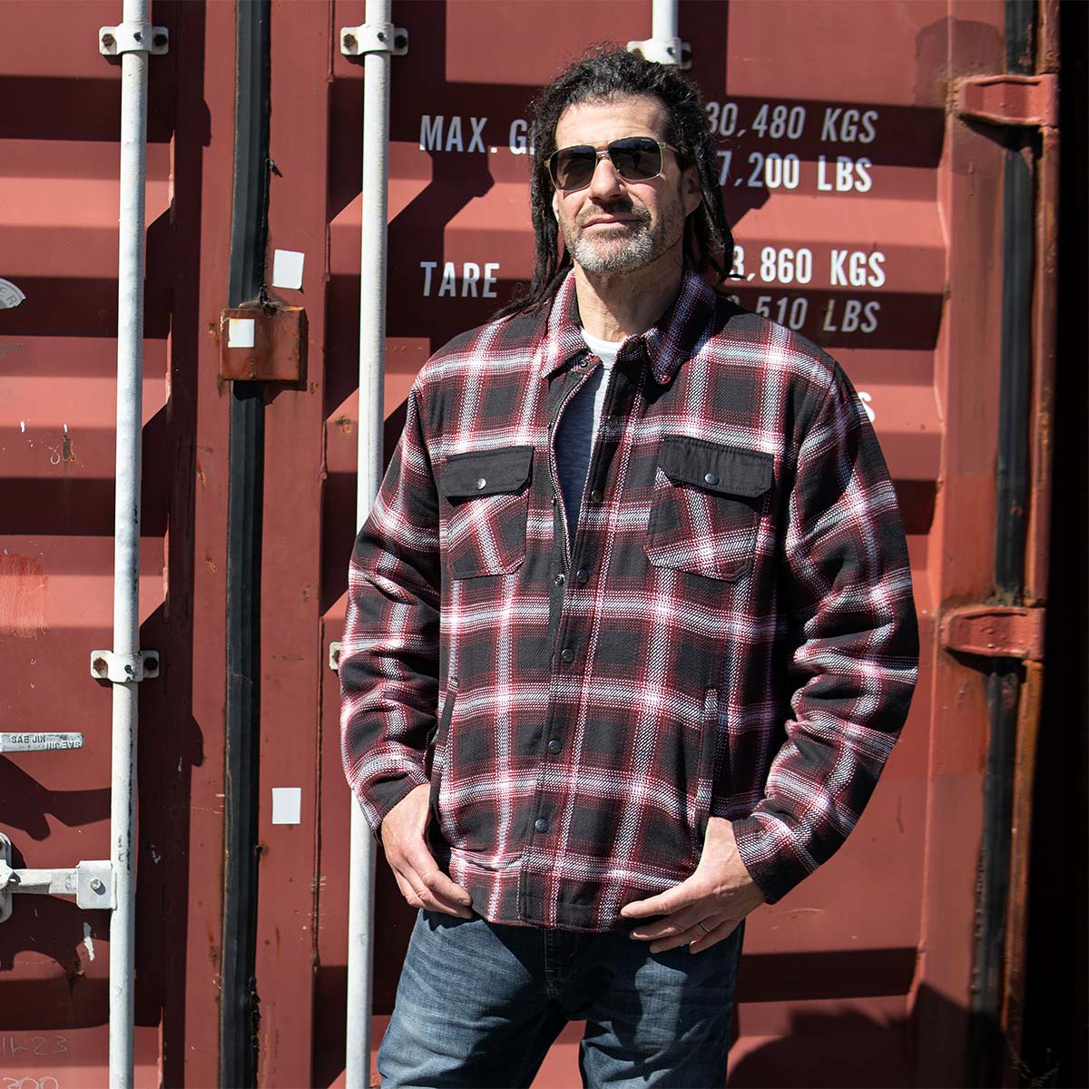 Milwaukee Leather Men's Heavy-Duty Checkered Flannel Riding Shirt - Warm Lined - Zippered Hand Pockets - MPM1637