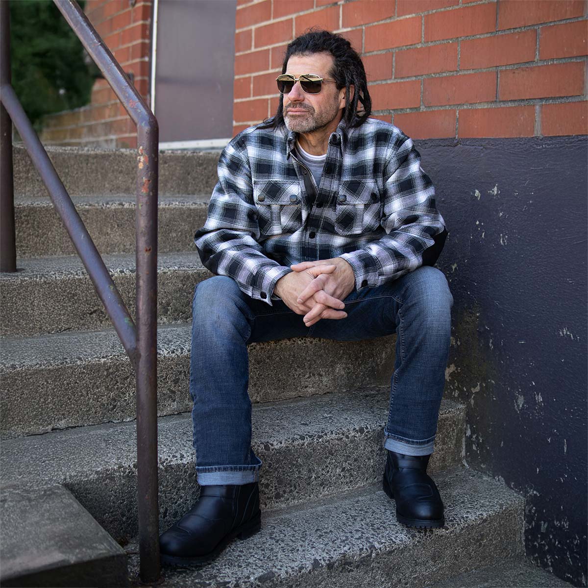 Milwaukee Leather Men's Heavy-Duty Checkered Flannel Riding Shirt - Warm Lined - Zippered Hand Pockets - MPM1638
