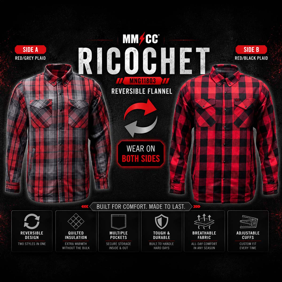 Milwaukee Motorcycle Clothing Co. Men's Motorcycle Shirt MNG11803