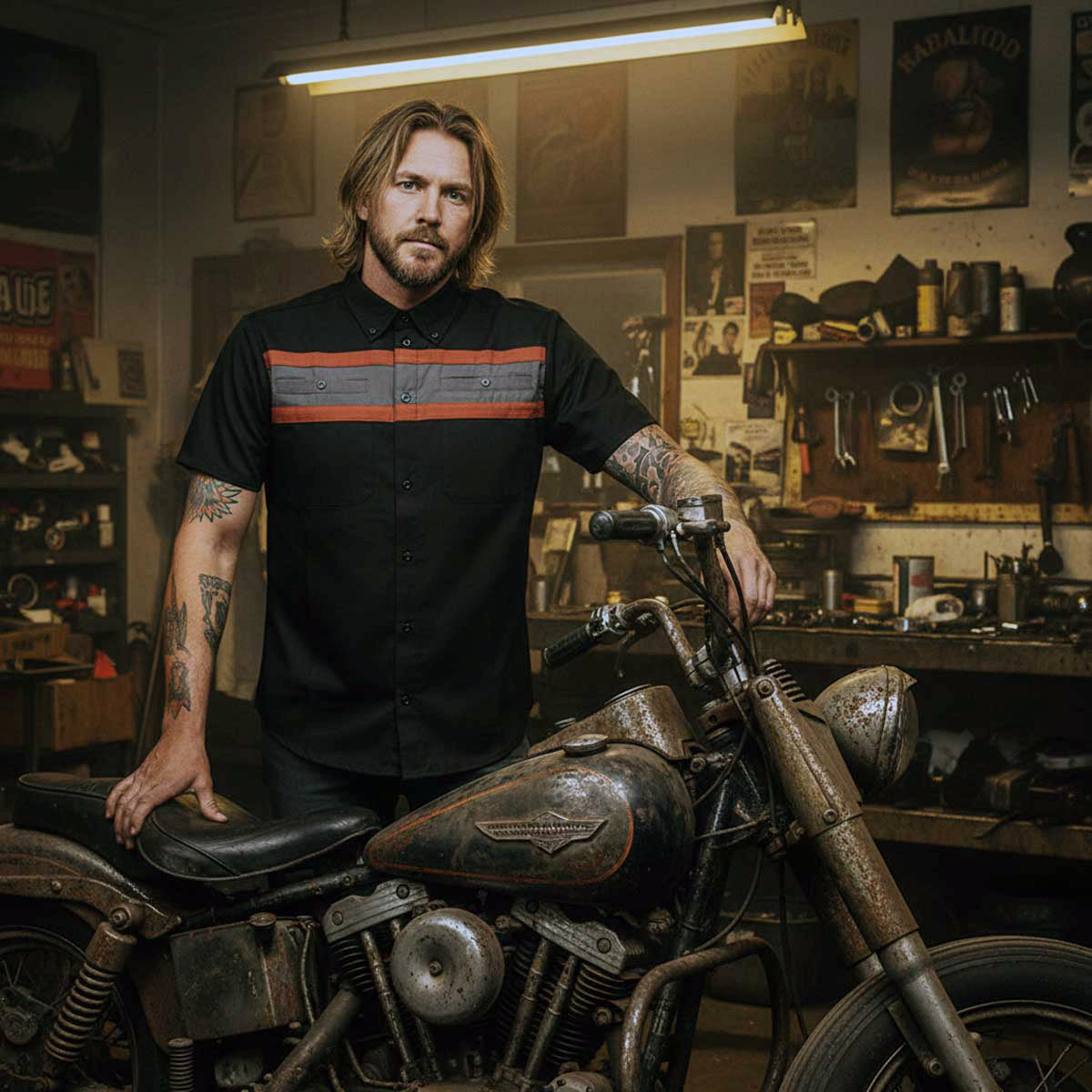 Milwaukee Motorcycle Clothing Co. Men's Mechanic Shirt, MMC16008