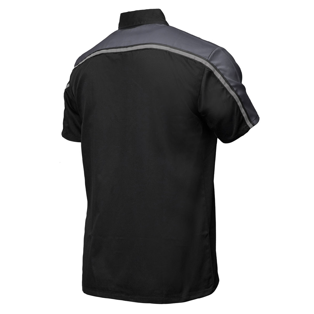 Milwaukee Motorcycle Clothing Co. Men’s Blk/Grey Mechanic Work Shirt – w / Reflective Strip, Rider‑Built MDM11601