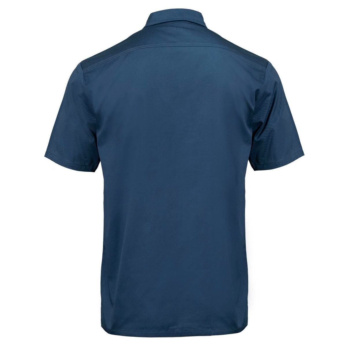 Men’s 'Pinstripe' Blue Short Sleeve Mechanic Work Shirt - MDM11620