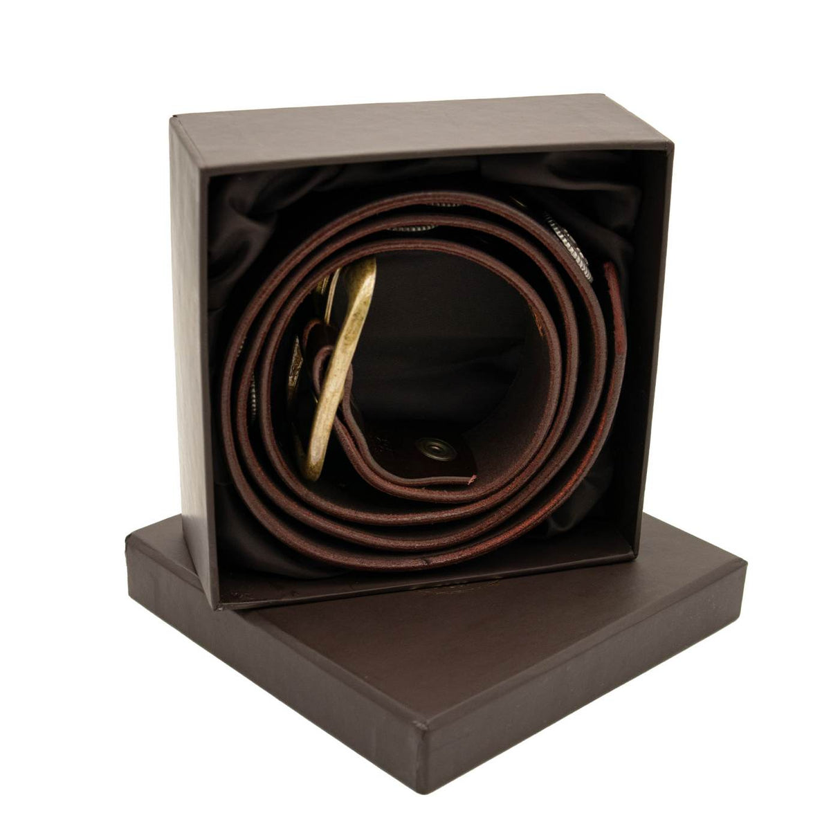 Milwaukee Leather Men's Cross Circle Brown Leather Belt w/ Interchangeable Buckle - 1.5 inches Wide - MP7127