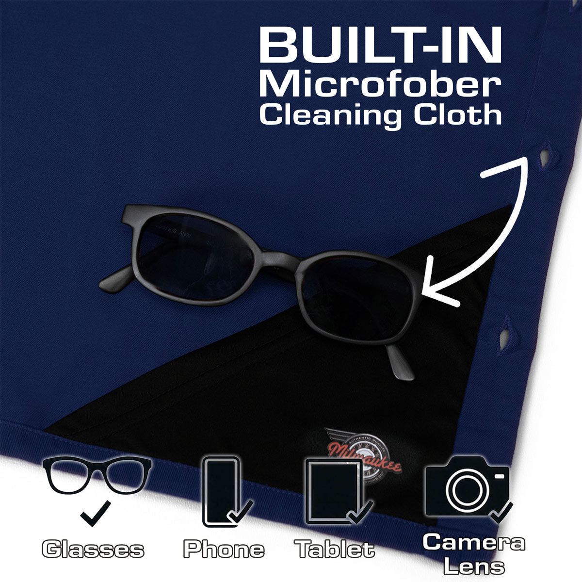 MMCC Men's Pit Line Mechanic Button Up Shirt - Dual Chest Pockets - Microfiber Panel - Rider Ready - MMC16026