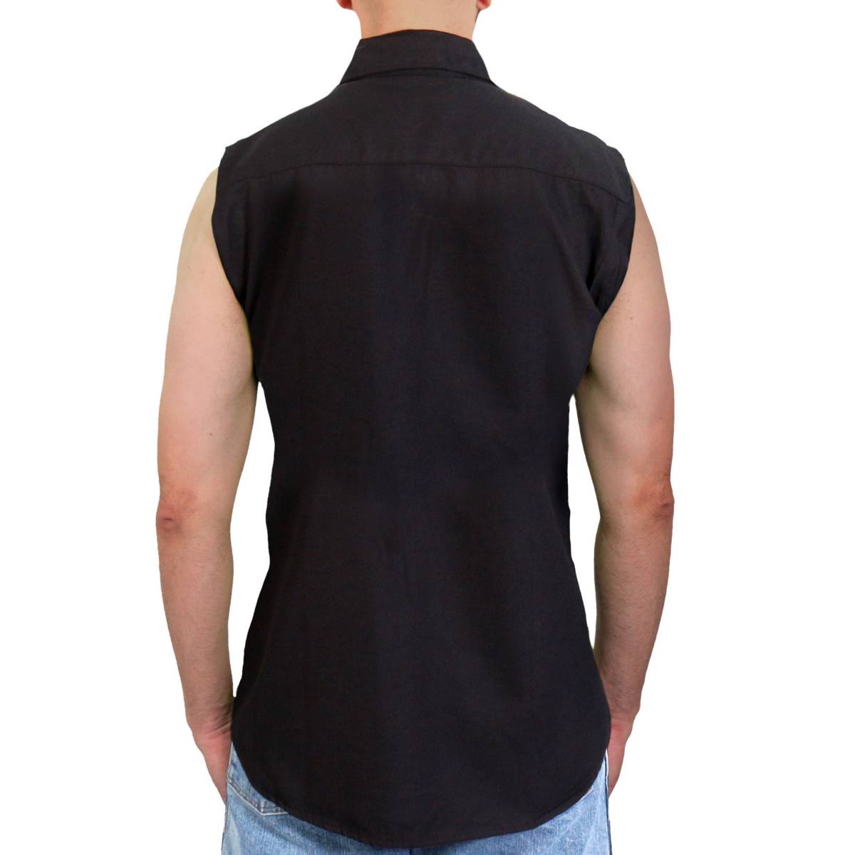 Hot Leathers FLM5013 Men's Black Sleeveless Motorcycle Riders Shirt