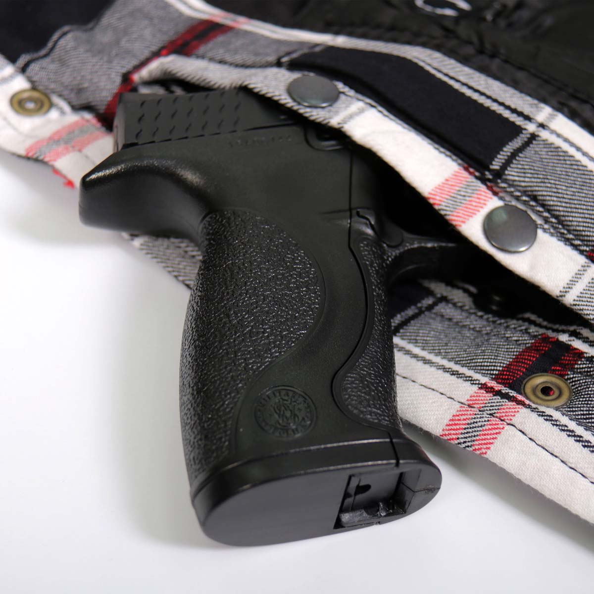 Hot Leathers JKM3001 Men's Red/White CE Armored Flannel Motorcycle Shirt Jacket - Aramid Fiber Reinforced