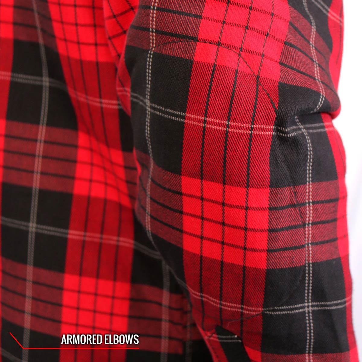 Hot Leathers JKM3201 Men's Red and Black Aramid Fibers Reinforced Leather and Plaid Flannel Shirt