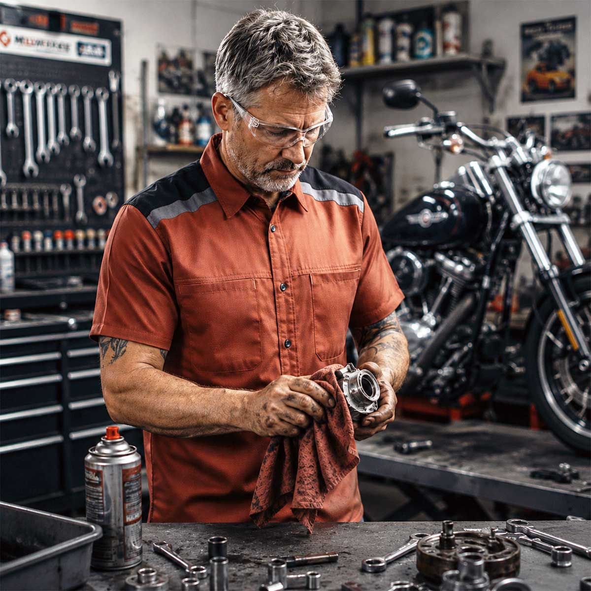 Milwaukee Motorcycle Clothing Co. Men's Mechanic Work Shirt, MDM11621