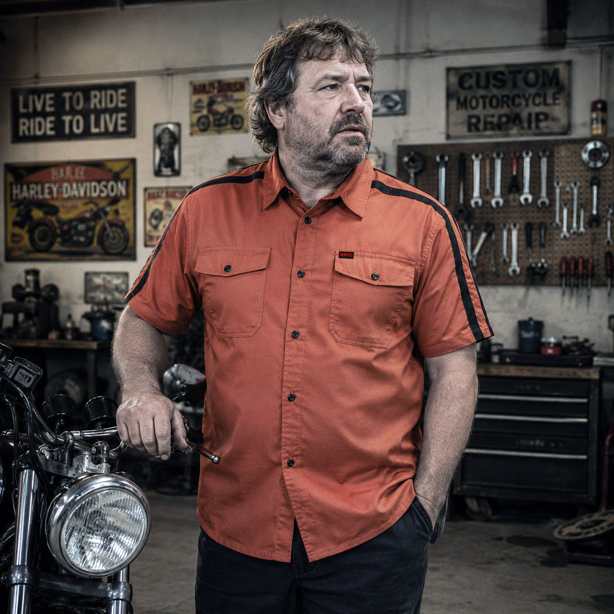 Milwaukee Motorcycle Clothing Co. Men's Mechanic Shirt, MDM11624