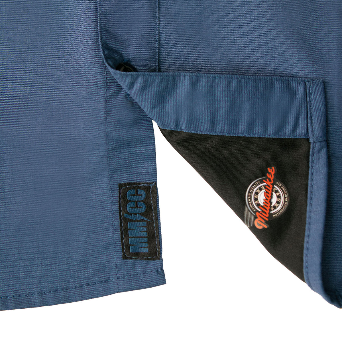 Men’s 'Double Down' Blue and Black Short Sleeve Mechanic Work Shirt - MDM11625