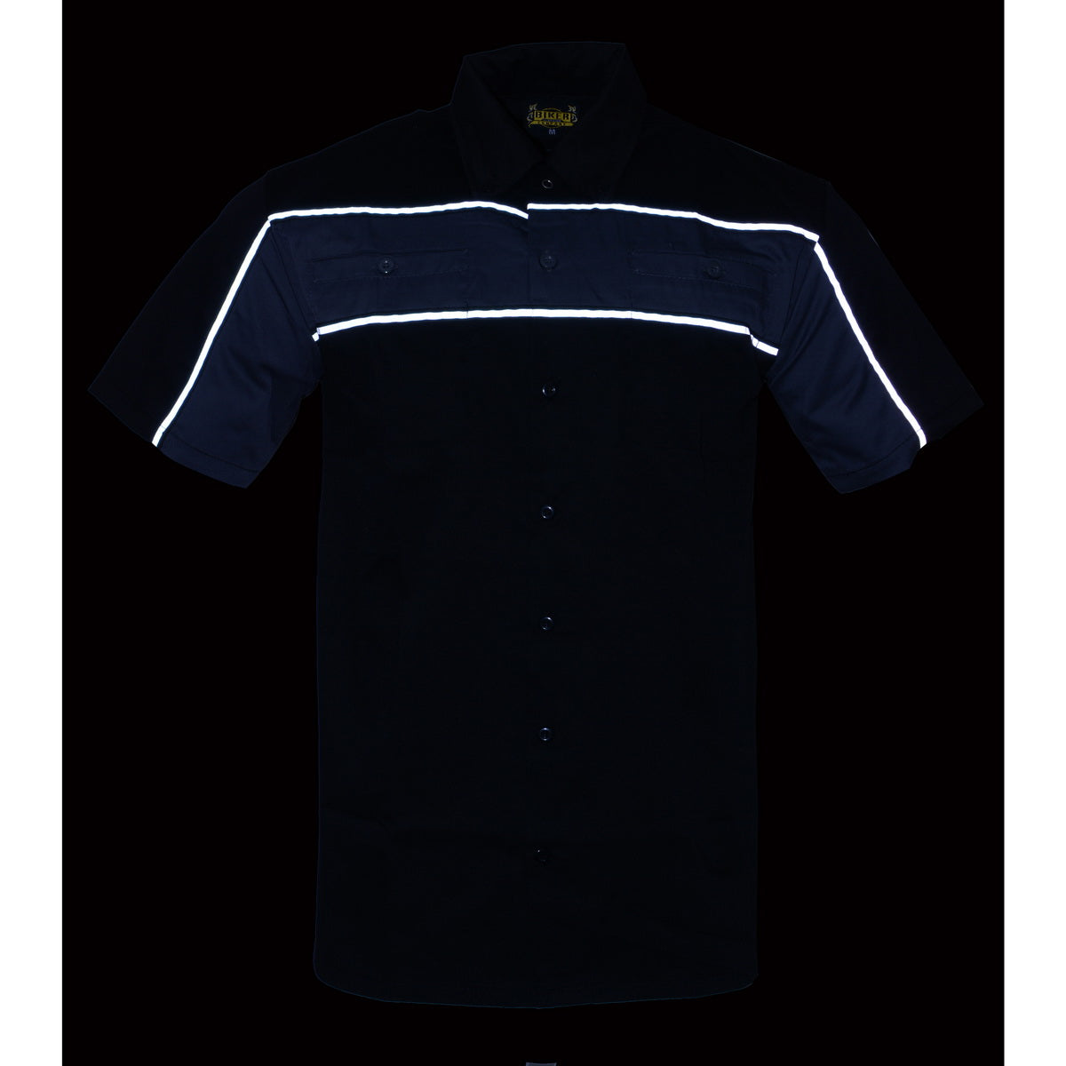 Milwaukee Leather MDM11672 Men’s Grey-Black Mechanic Work Shirt w/ Reflective Strip - Heavy-Duty Button-Up