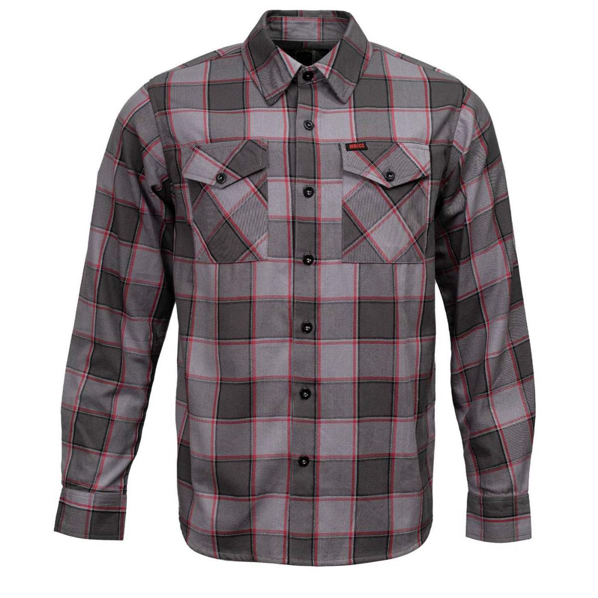 Men's The Shadow Grey/Red Plaid Flannel Shirt - MMC11603