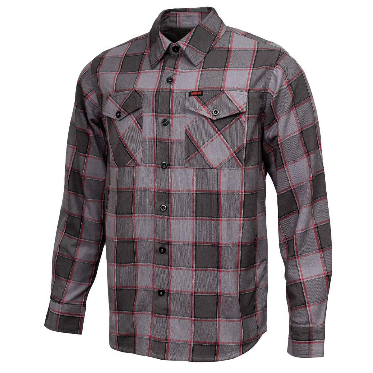 Men's The Shadow Grey/Red Plaid Flannel Shirt - MMC11603