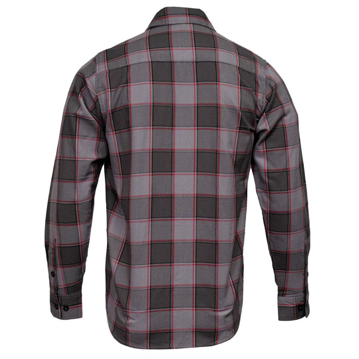 Men's The Shadow Grey/Red Plaid Flannel Shirt - MMC11603