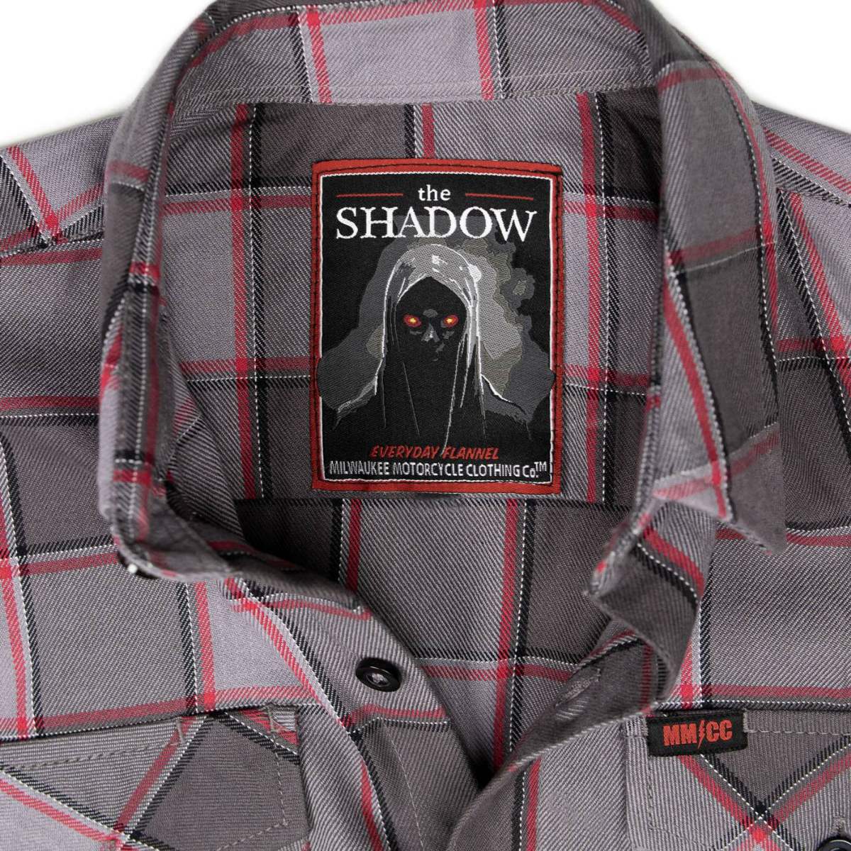 Men's The Shadow Grey/Red Plaid Flannel Shirt - MMC11603