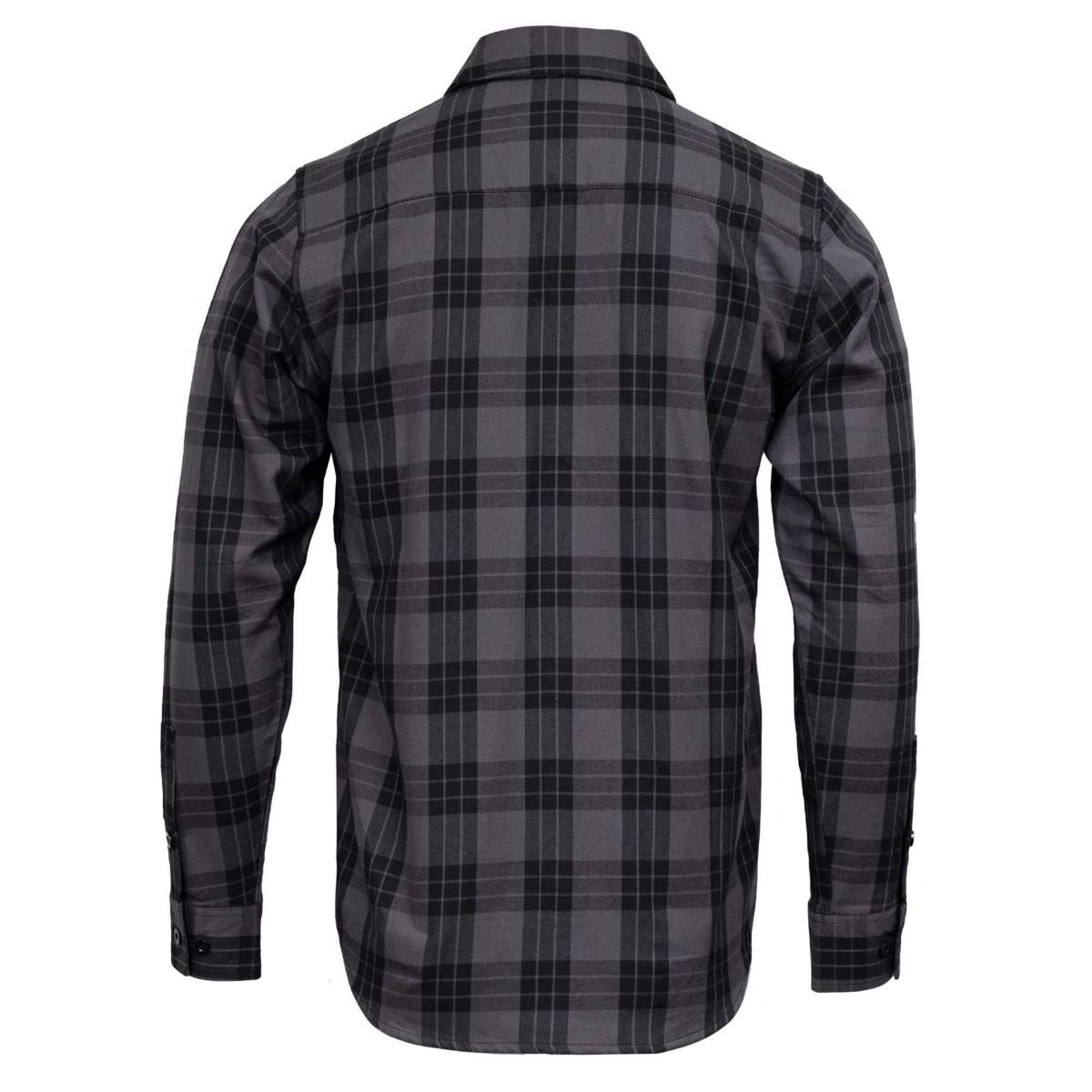 Men's "Smoke Screen" Grey/Black Plaid Flannel Shirt - Cotton Button Up Workwear - MMC11607