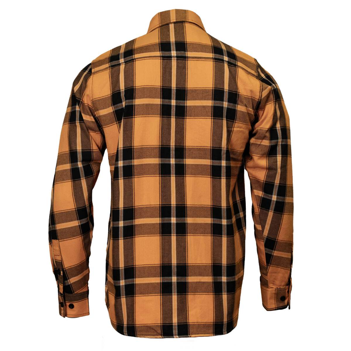 Deadbolt Men's Mustard Black White Plaid Flannel Shirt - MMC11620