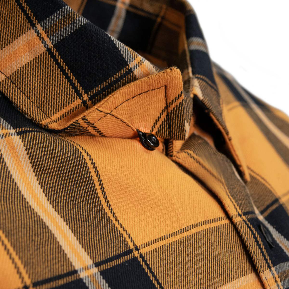 Deadbolt Men's Mustard Black White Plaid Flannel Shirt - MMC11620