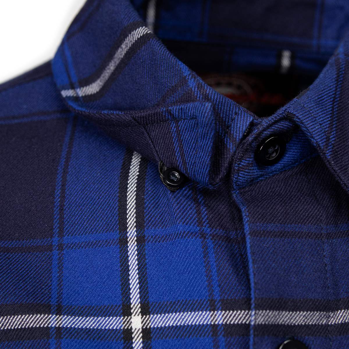 MMCC Blue Wire Men's Navy Blue White Plaid Flannel Shirt - 100% Cotton Long Sleeve Button-Up - MMC11624