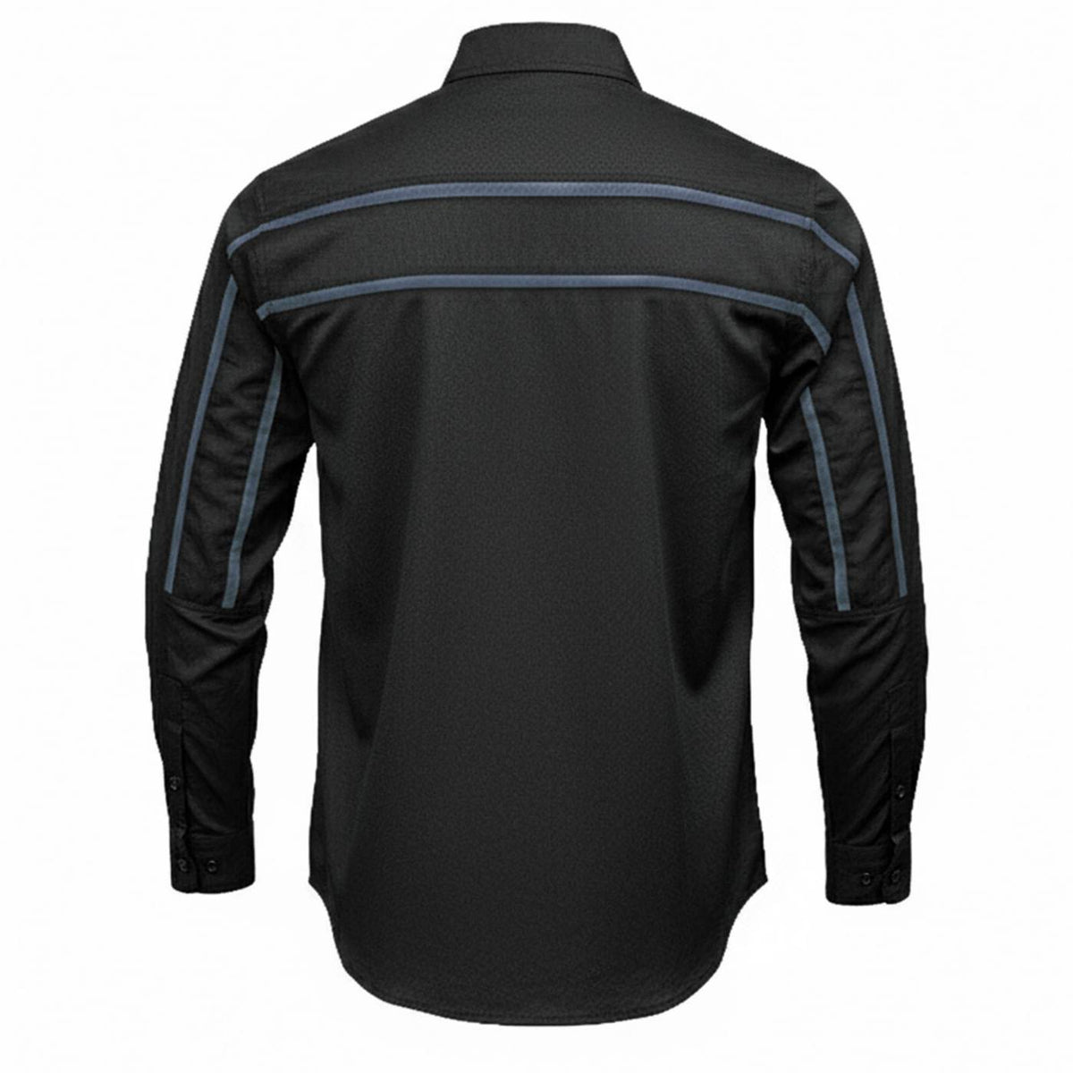 Men's Octane Long Sleeve Mechanic Shirt - Black with Grey Stripe MMCC16000