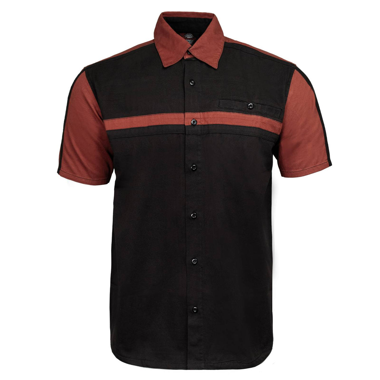 MMCC Men's Gear Head Classic Mechanic Button Up Shirt - Dual Chest Pockets - Microfiber Panel