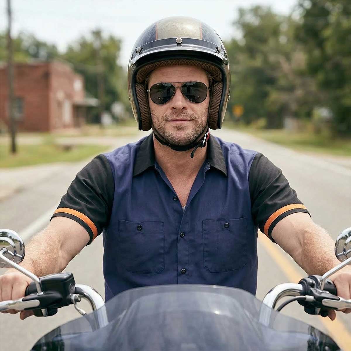 MMCC Men's Pit Line Mechanic Button Up Shirt - Dual Chest Pockets - Microfiber Panel - Rider Ready - MMC16026