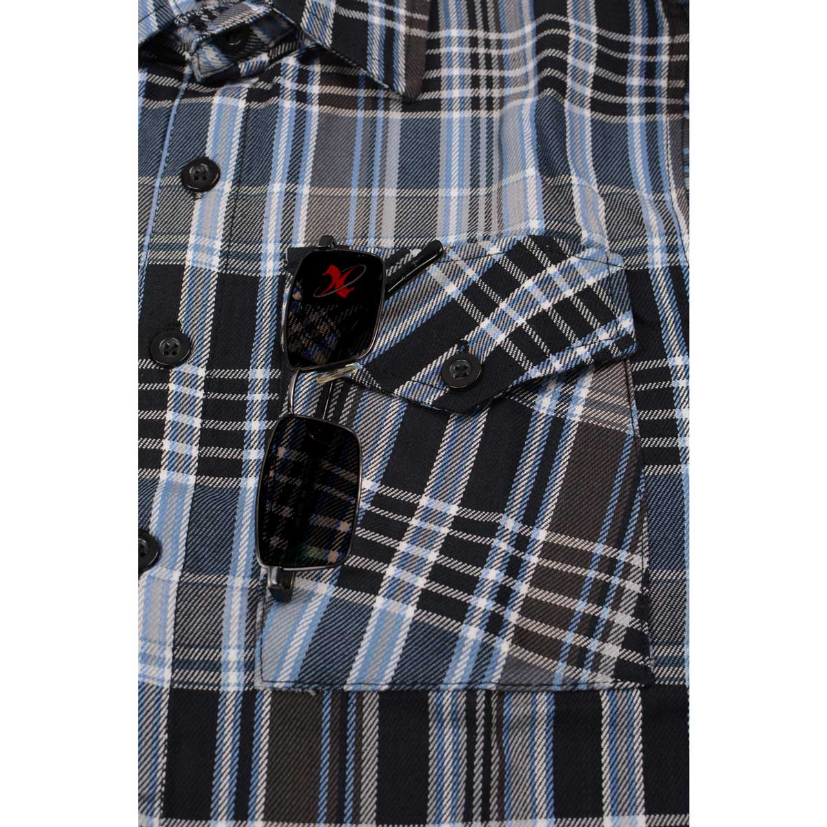 Men's "Stonegate" Multi-Color Cotton Button Down Flannel Shirt - MNG11626 - by Milwaukee Leather