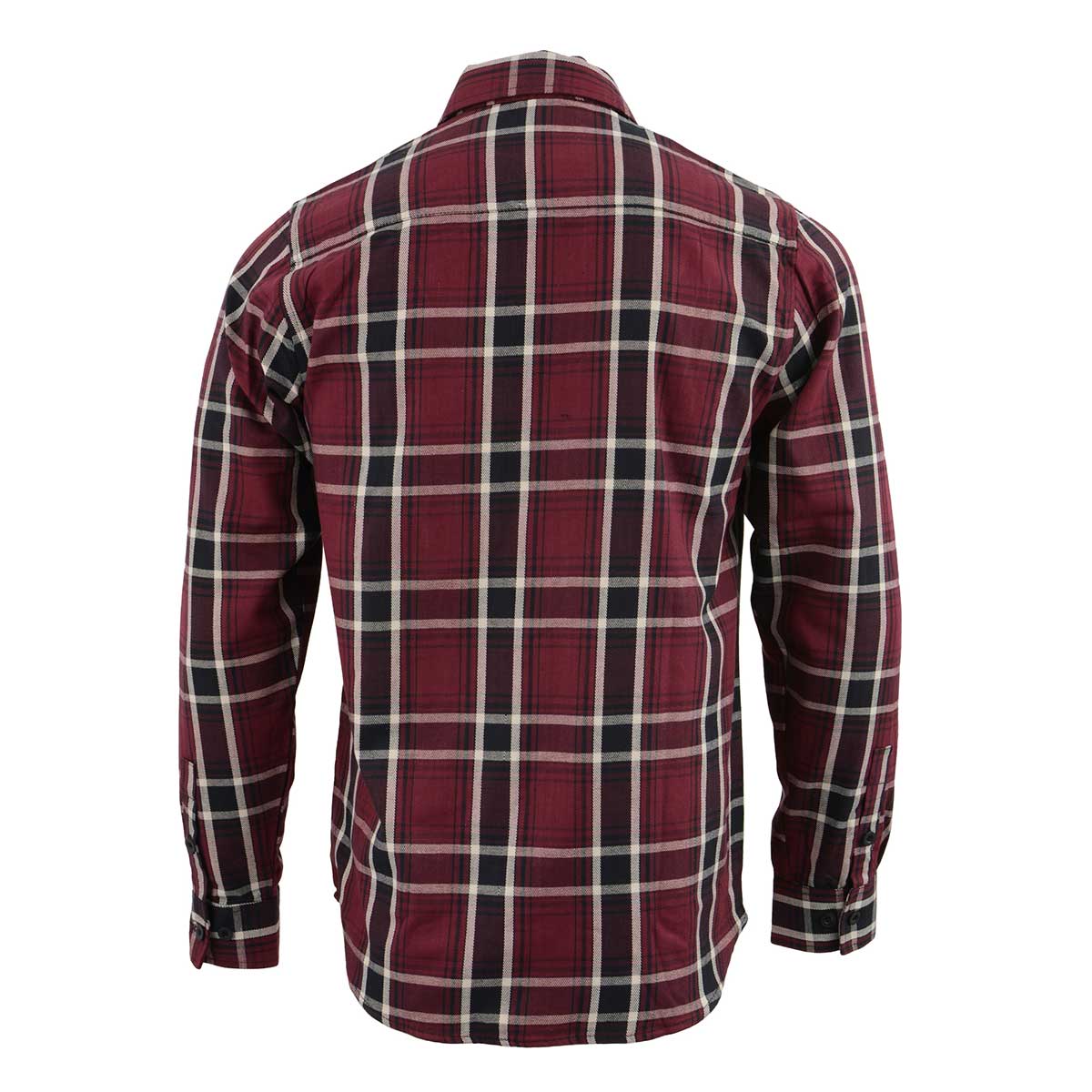Milwaukee Leather MNG11640 Men's Flannel Plaid Shirt Maroon Black and White Long Sleeve Cotton Button Down Shirt