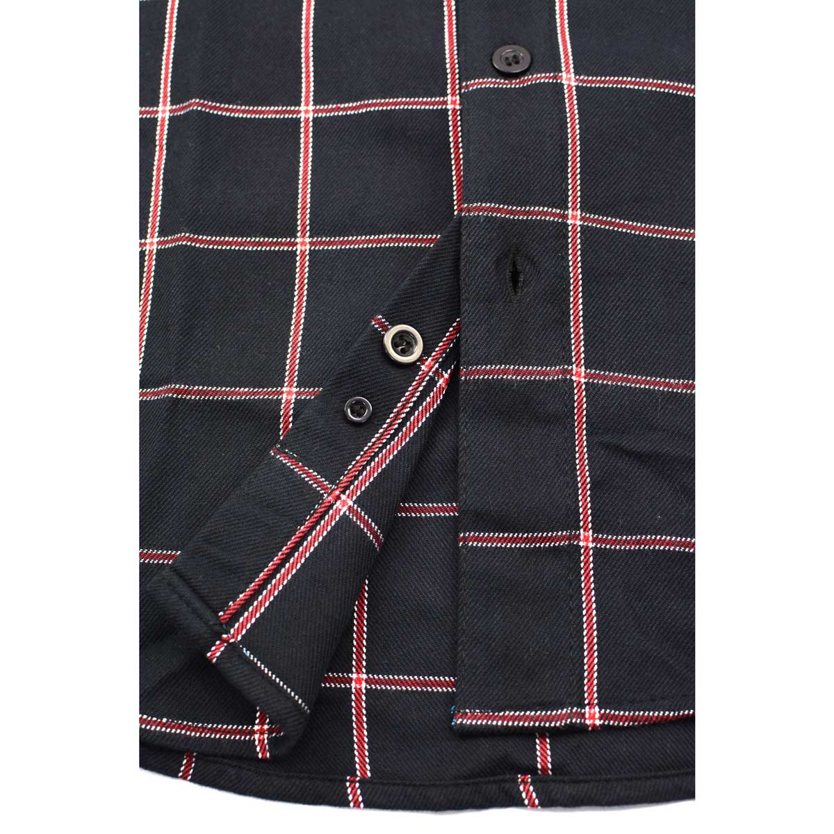 Men's "Gravelock" Black/Red Cotton Long Sleeve Flannel Shirt - MNG11651 - by Milwaukee Leather