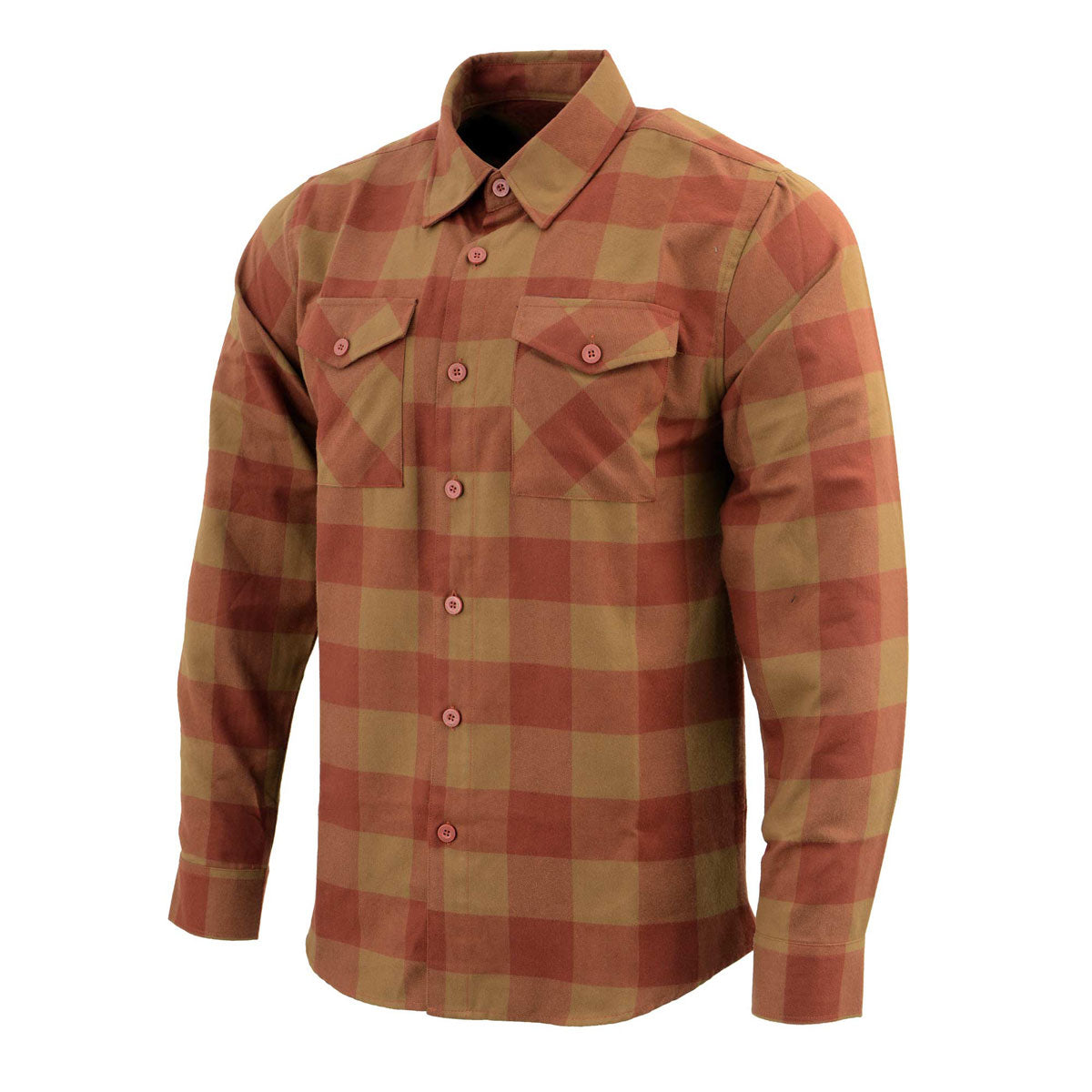 Men's "Coalridge" Brown Cotton Long Sleeve Flannel Shirt - MNG11653 - by Milwaukee Leather