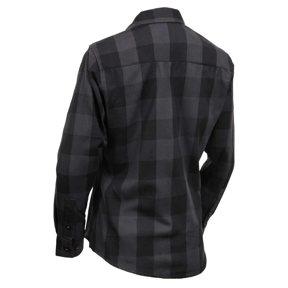 Women's "Juliette" Black/Gray Long Sleeve Cotton Flannel Shirt - MNG21608 - by Milwaukee Leather