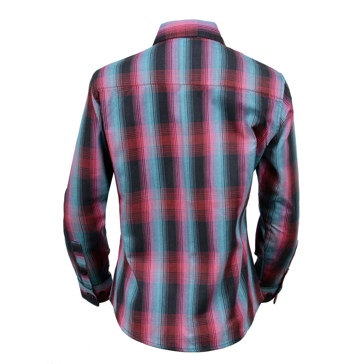 Women's "Sablewood" Multi-Color Long Sleeve Cotton Flannel Shirt - MNG21612 - by Milwaukee Leather
