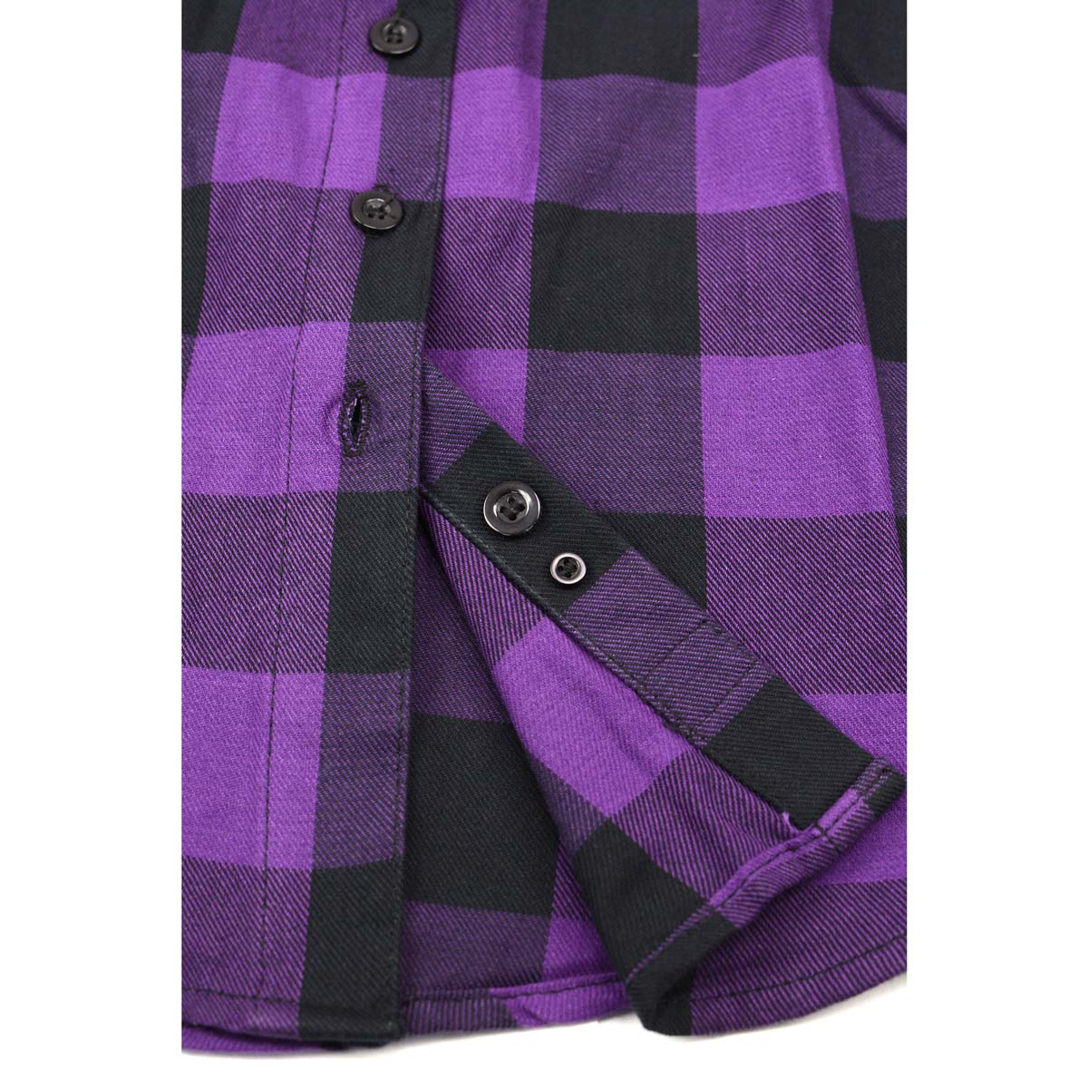 Women's "Everly" Black/Purple Long Sleeve Cotton Flannel Shirt - MNG21619 - by Milwaukee Leather