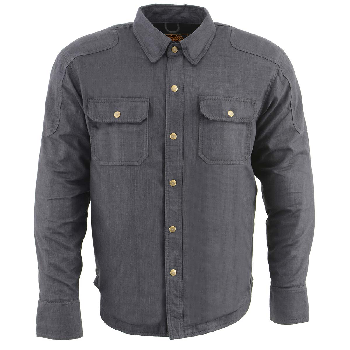 Milwaukee Leather MPM1622 Men's Black CE Armored Denim Long Sleeve Shirt Reinforced w/ Aramid Fibers
