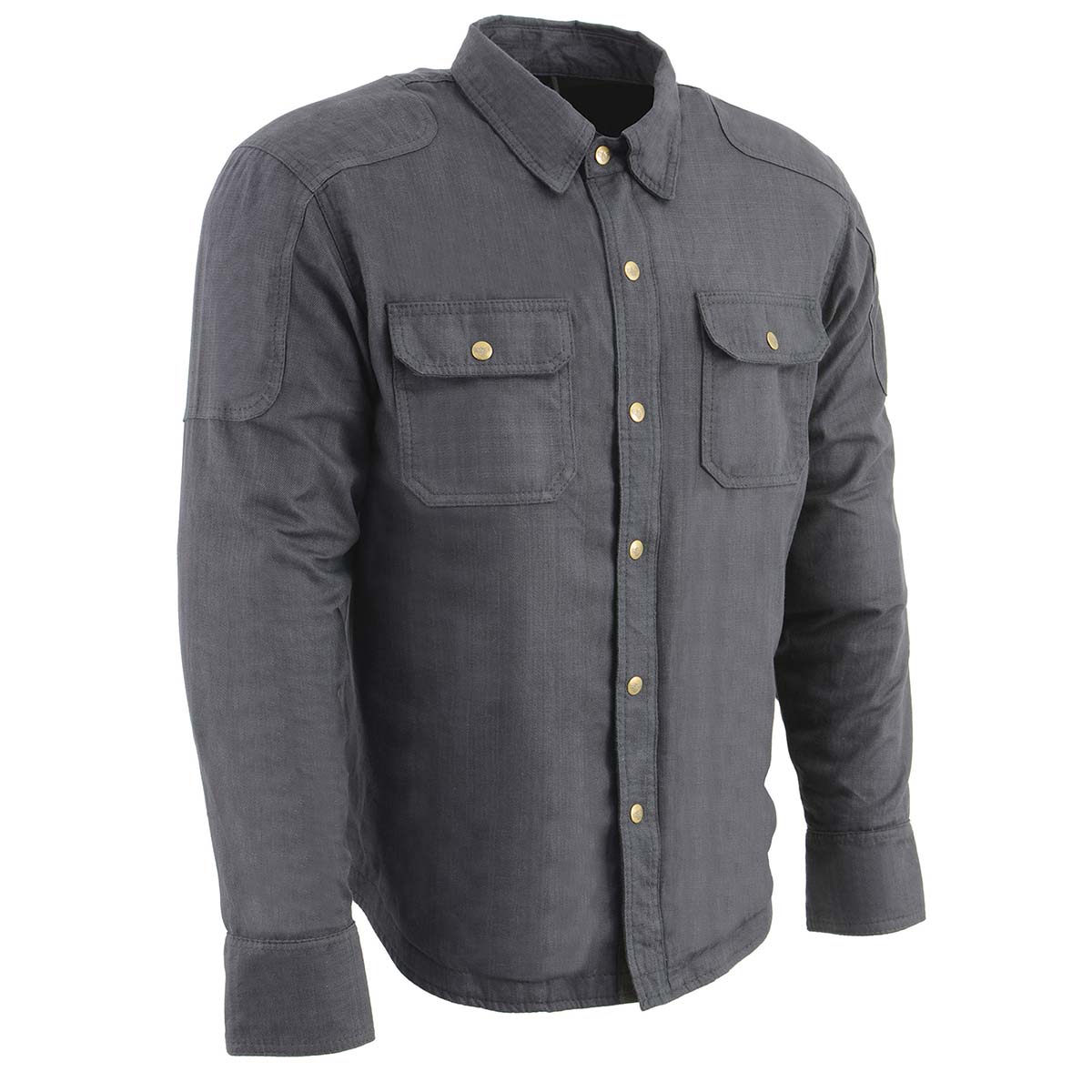 Milwaukee Leather MPM1622 Men's Black CE Armored Denim Long Sleeve Shirt Reinforced w/ Aramid Fibers