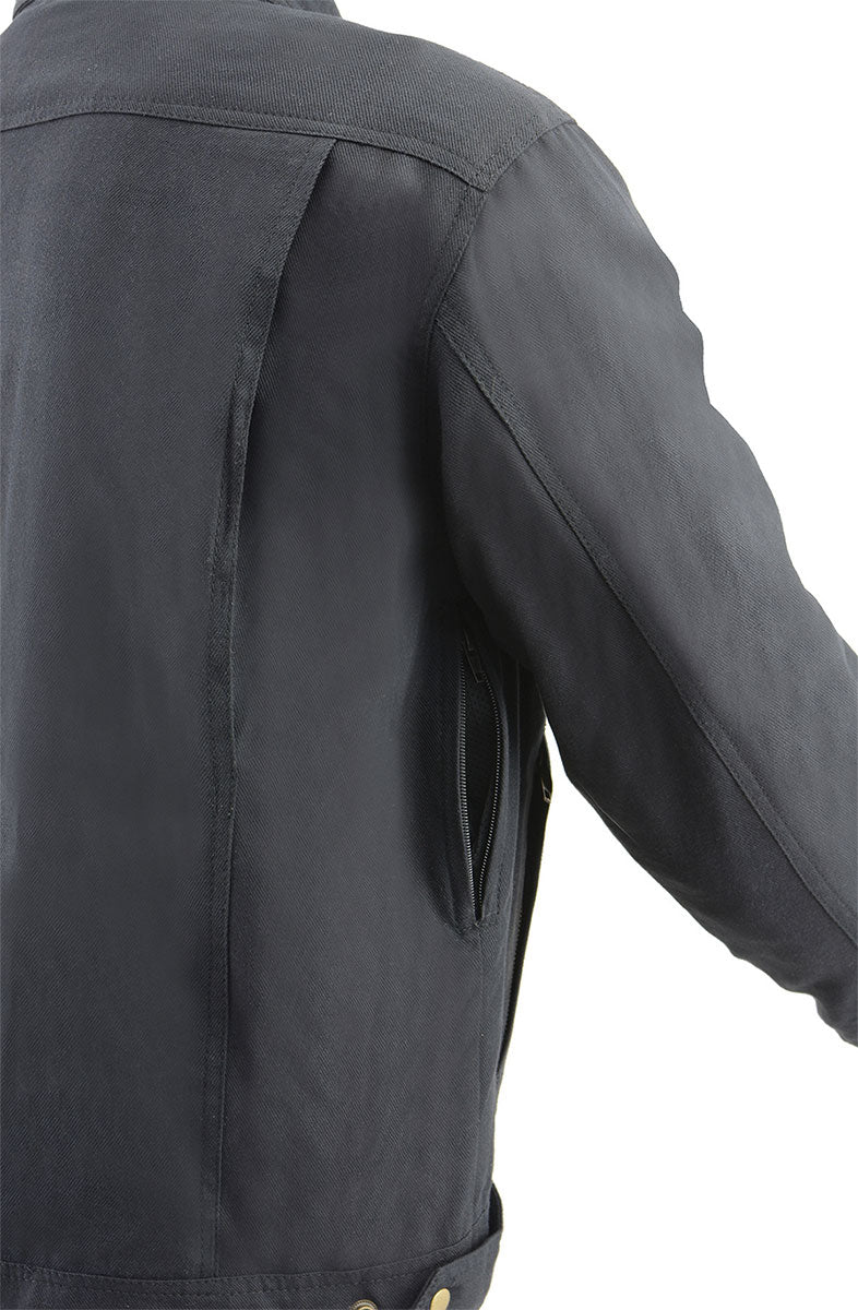 Milwaukee Leather MPM1623 Men's Black CE Armored Long Sleeve Biker Shirt Jacket Reinforced w/ Aramid Fibers