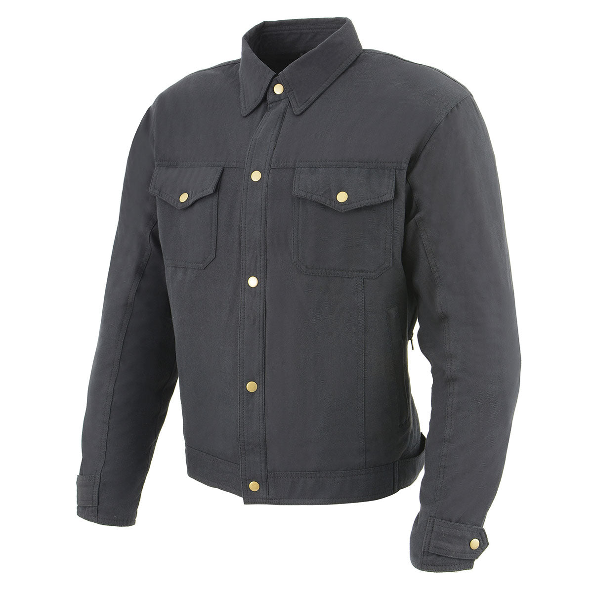 Milwaukee Leather MPM1623 Men's Black CE Armored Long Sleeve Biker Shirt Jacket Reinforced w/ Aramid Fibers