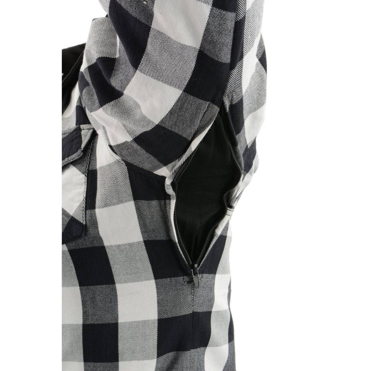 Men's "Asphalt Shield - Othello" Black/White Hooded Armored Flannel Shirt - MPM1629