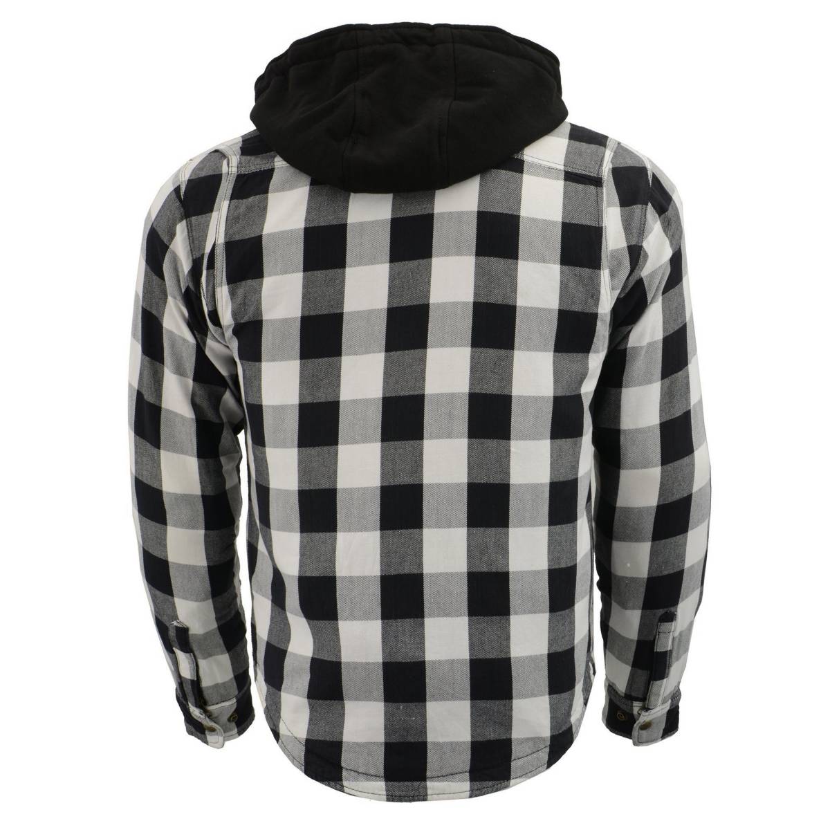 Men's "Asphalt Shield - Othello" Black/White Hooded Armored Flannel Shirt - MPM1629