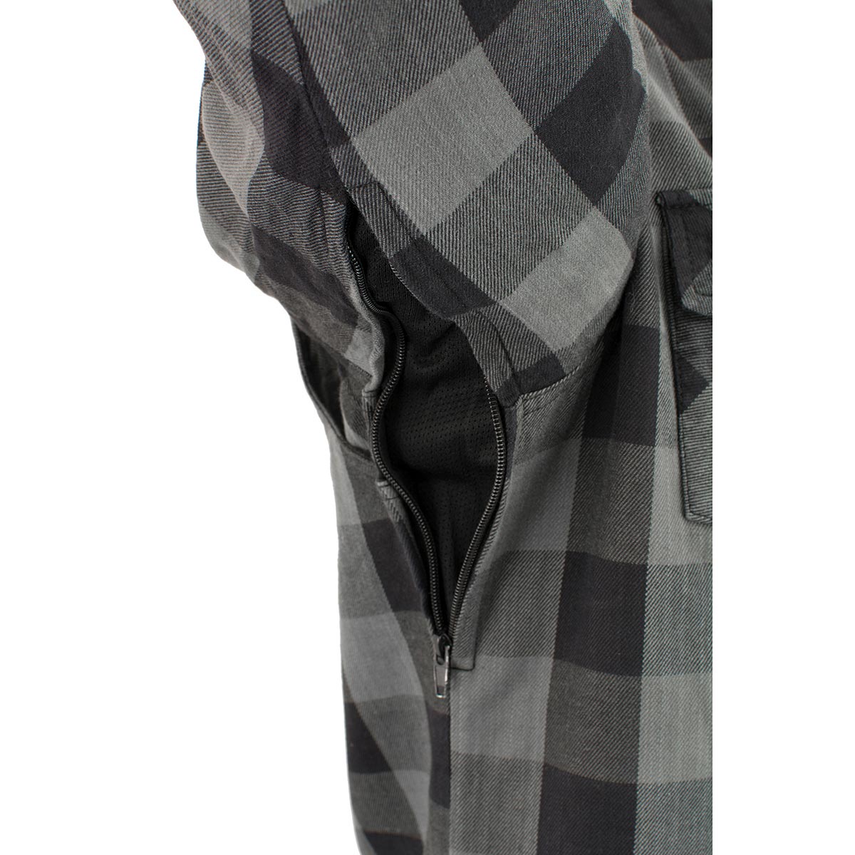 Milwaukee Leather MPM1630 Men's Plaid Flannel Biker Shirt w/ CE Armor - Reinforced w/ Aramid Fibers
