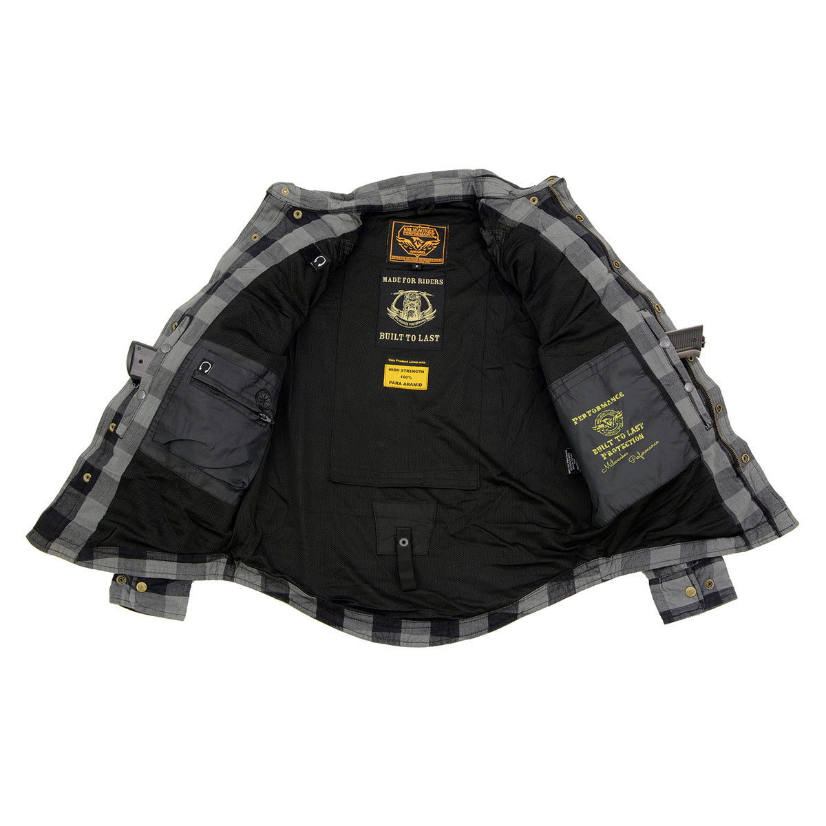 Men's "Asphalt Shield - Hoya" Black/Gray Armored Flannel Shirt - MPM1630