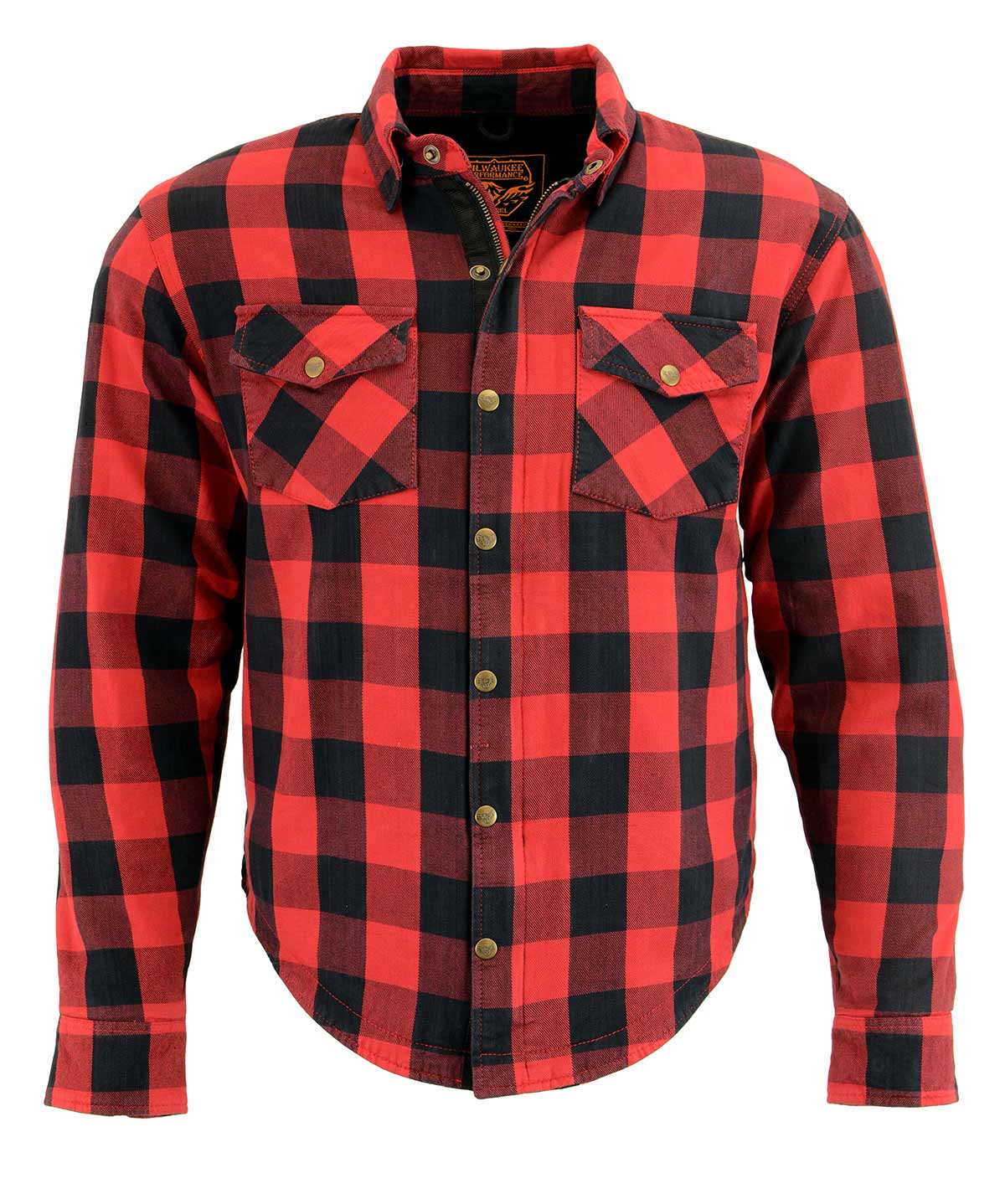 Men's "Asphalt Shield - Logger" Black/Red Armored Flannel Shirt - MPM1631