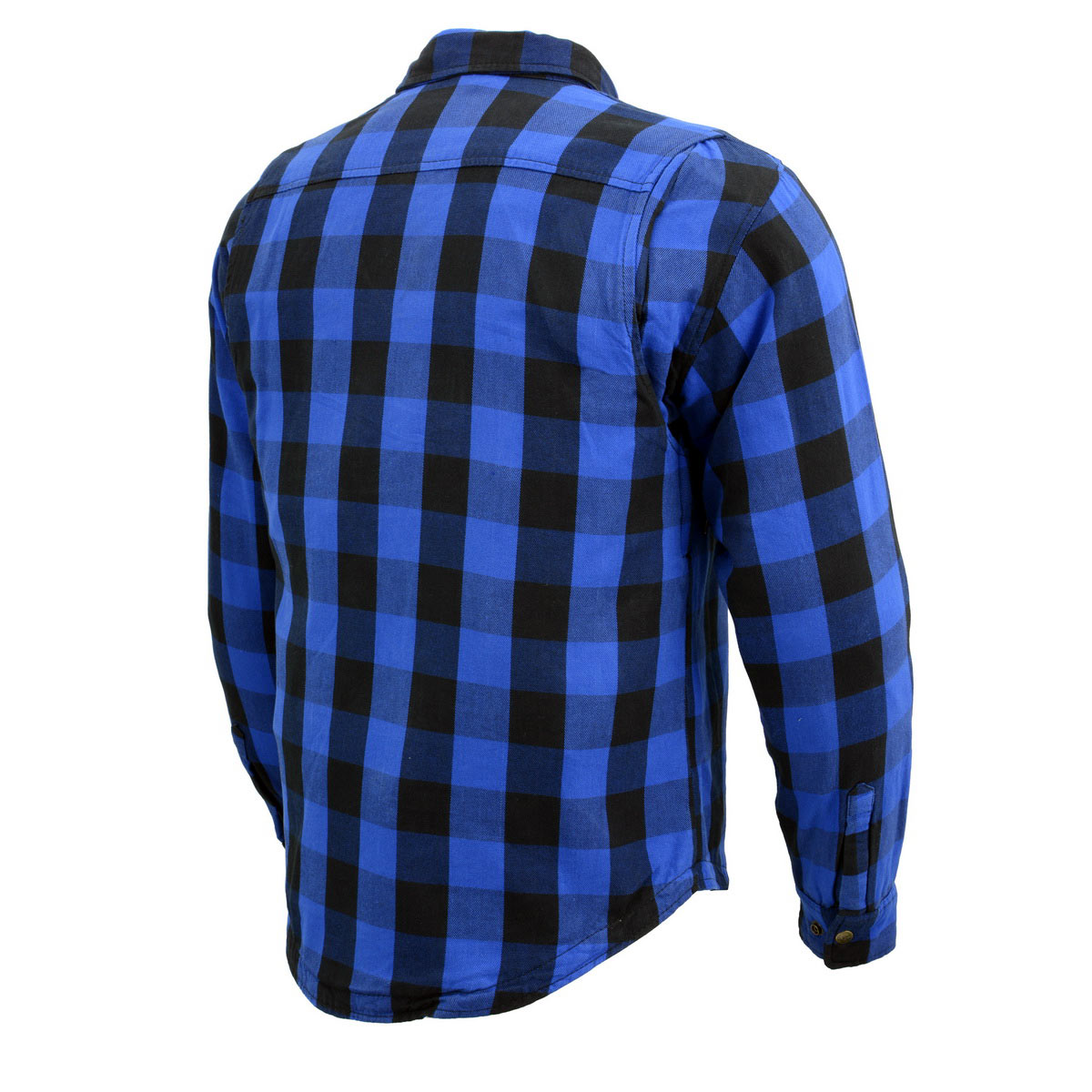 Men's "Asphalt Shield - Neptune" Black/Blue Armored Flannel Shirt - MPM1634