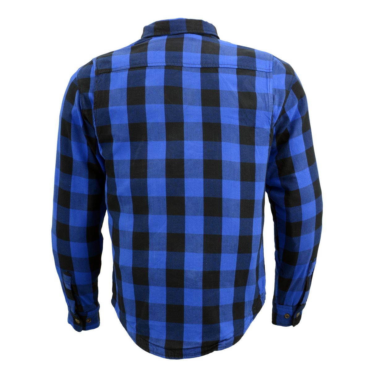 Men's "Asphalt Shield - Neptune" Black/Blue Armored Flannel Shirt - MPM1634